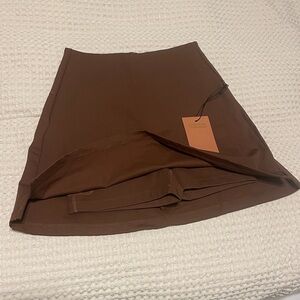 NWT Girlfriend Collective Chocolate Mini Skort